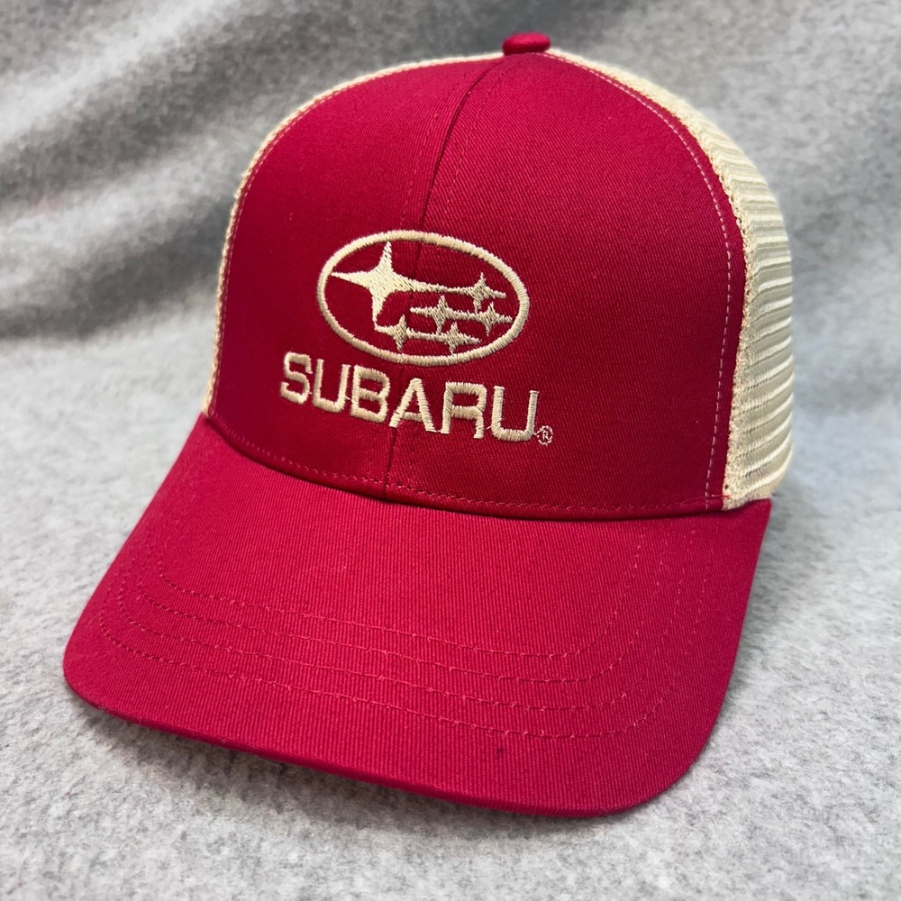 Subaru Logo Mens Red econscious Trucker Hat Adventure Subaru Snapback OSFA